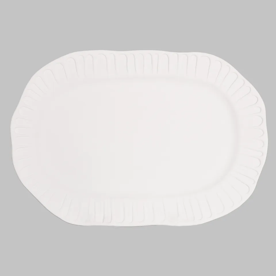 Mayco Stoneware Bisque piatto ovale Fluted Oval Platter