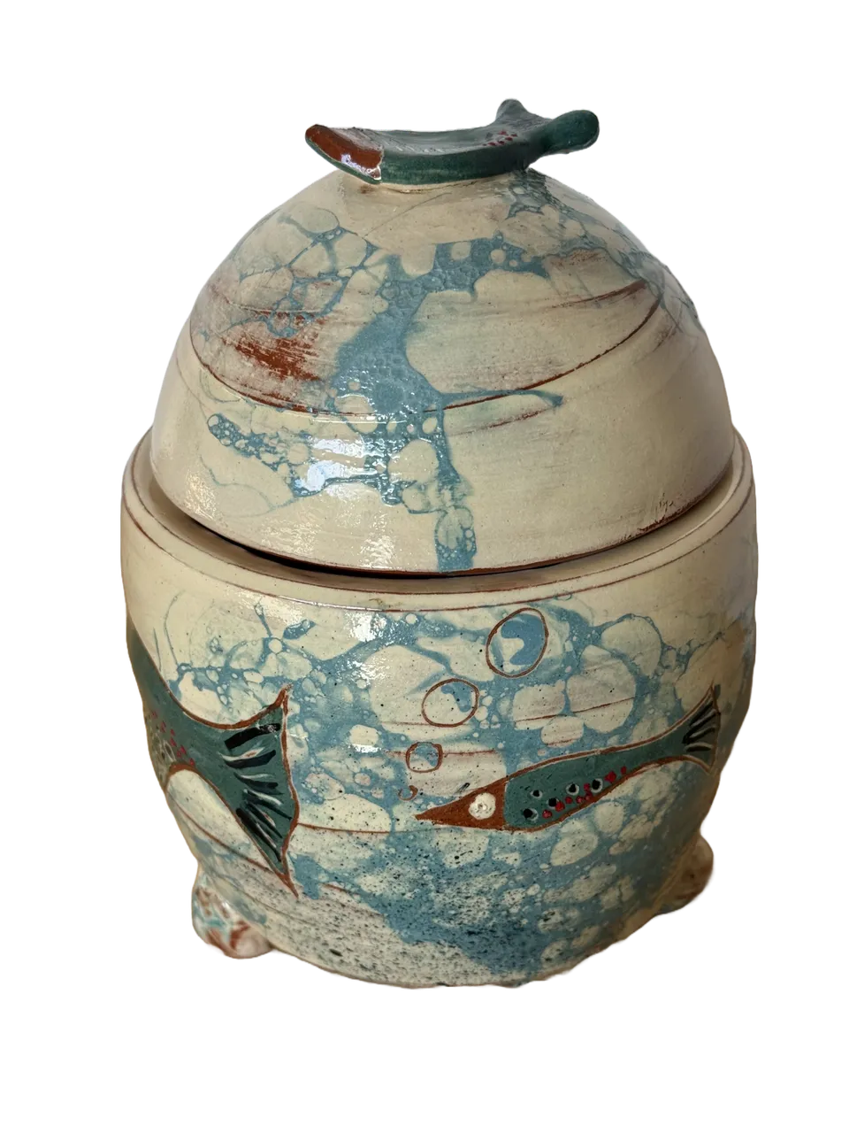 OrientéObjets Figuerolles scatola poissons ceramica