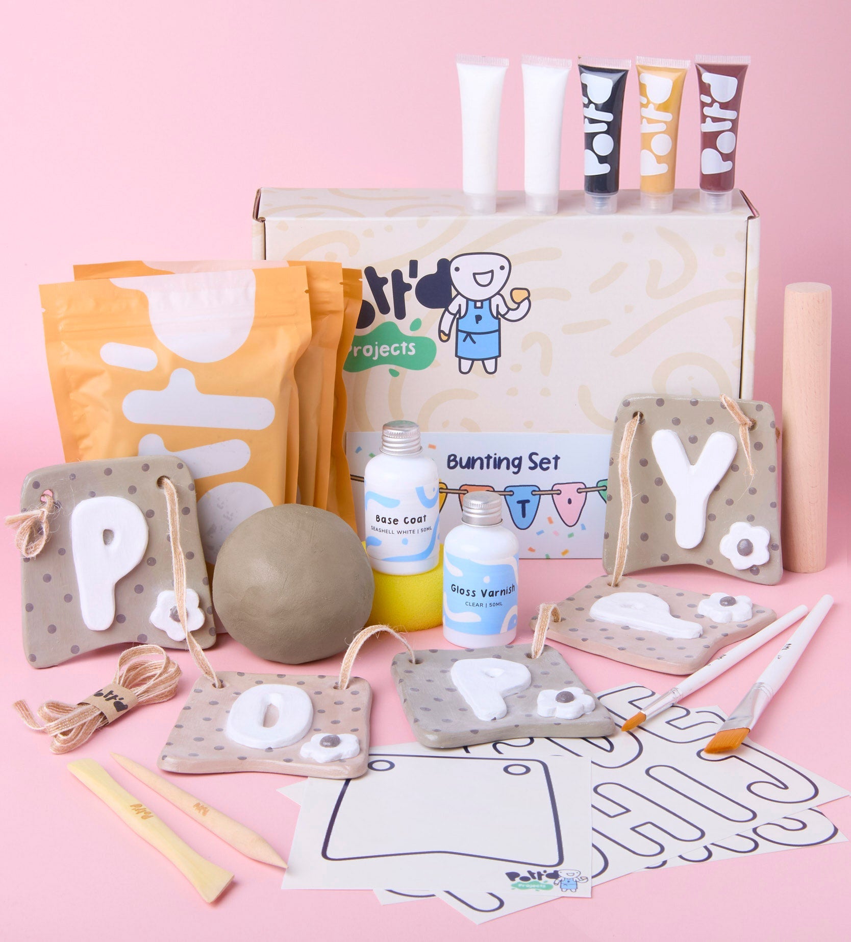 Pott'd Projects Mini Bunting kit fai da te bandierine festa