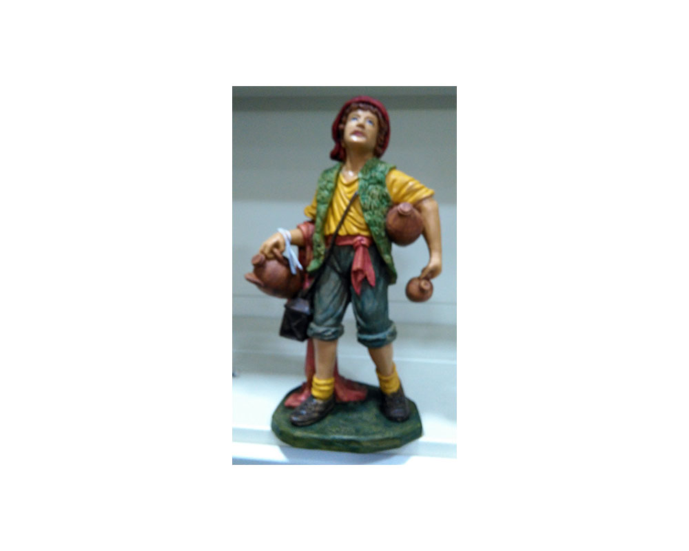 Ditta Montanini G30-16 pastore con brocche statuina 30 cm tipo legno