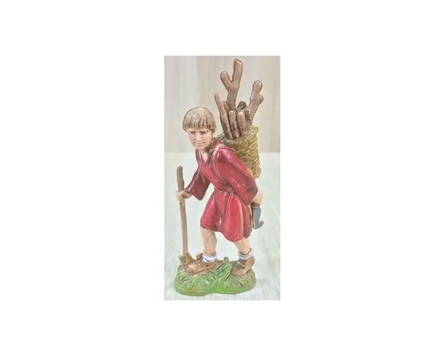 Landi 1043 pastore presepe resina 10 cm legna spalle