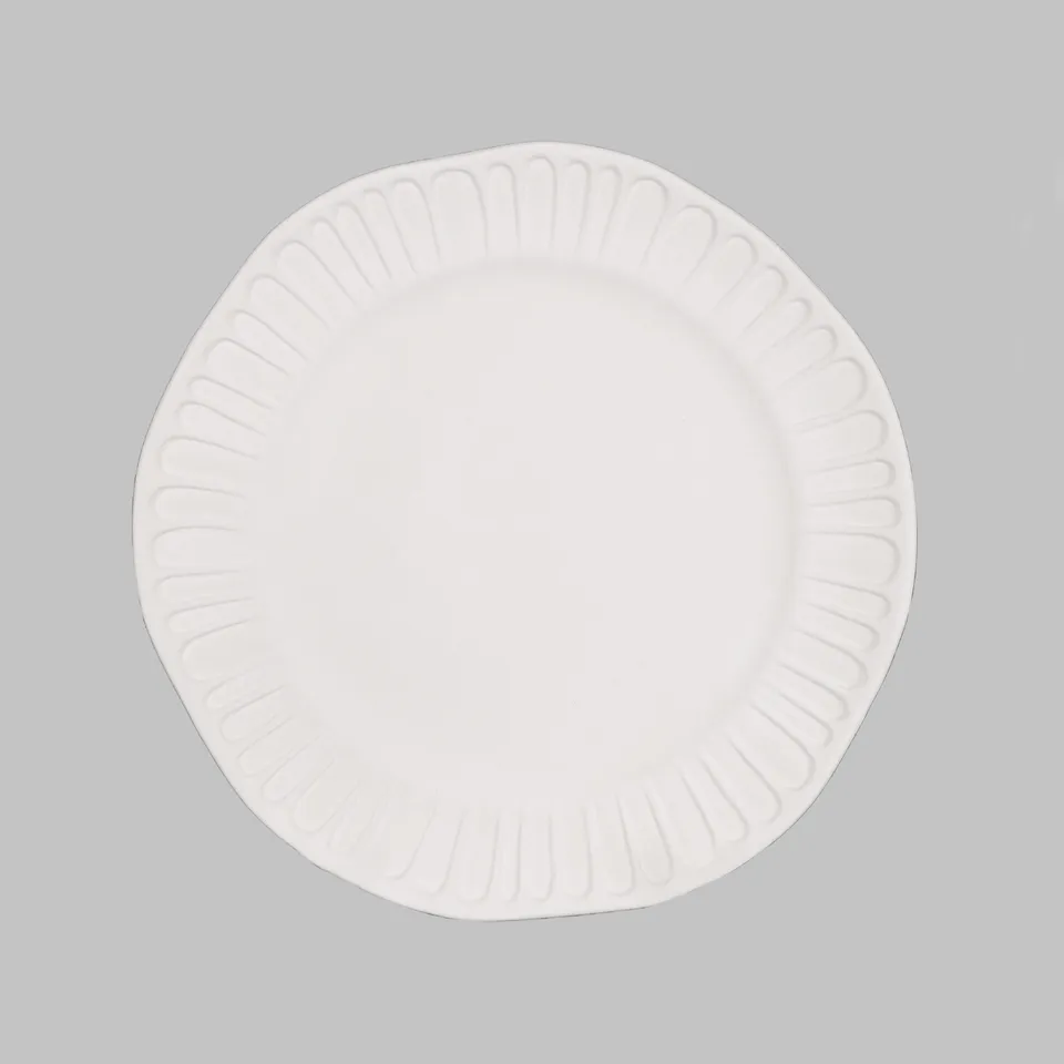 Mayco Stoneware Bisque Fluted Salad Plate piatto bisquit gres