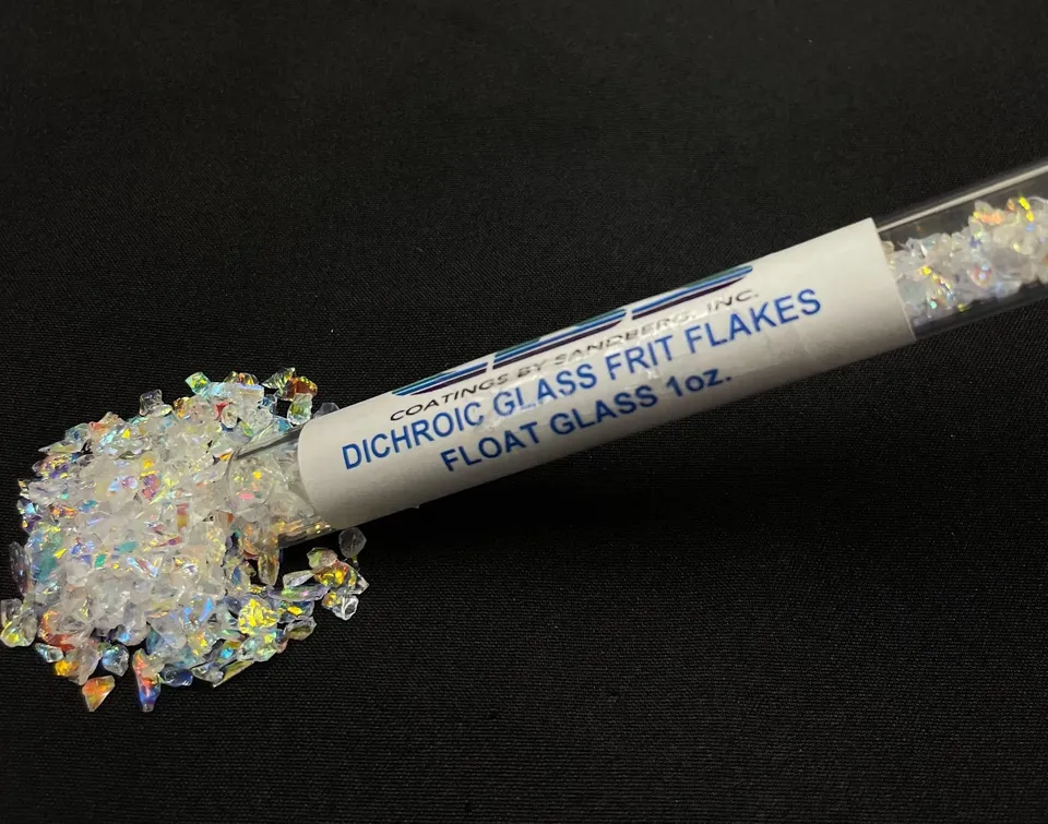 CBS Dichroic Frit Flakes Clear frit vetro trasparente tubo 1 oz