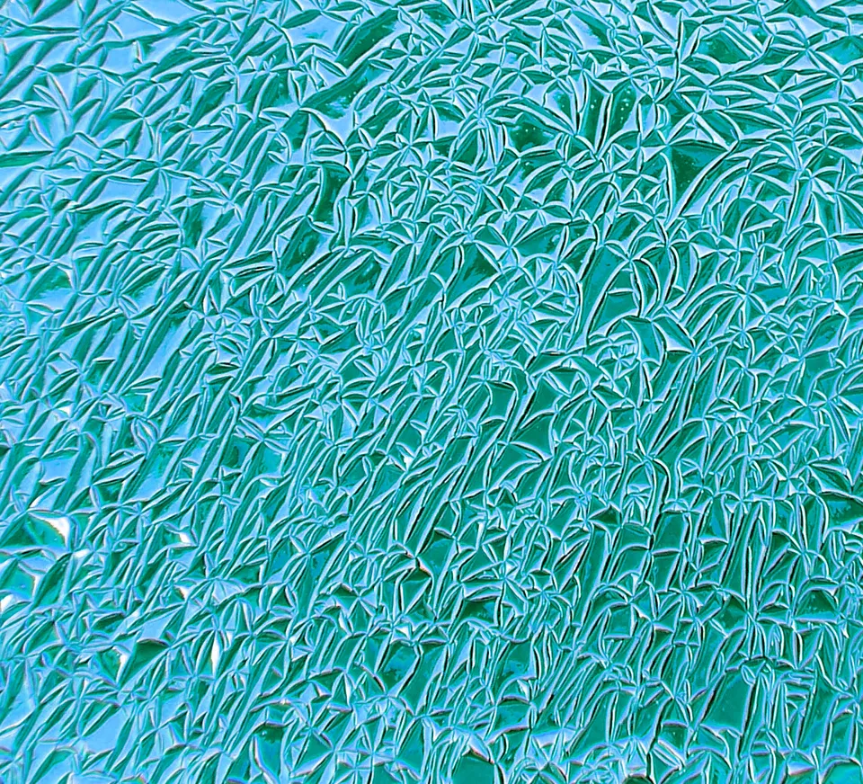 CBS Crinklized Dichroic Crinklized Aqua vetro azzurro 19 pollici