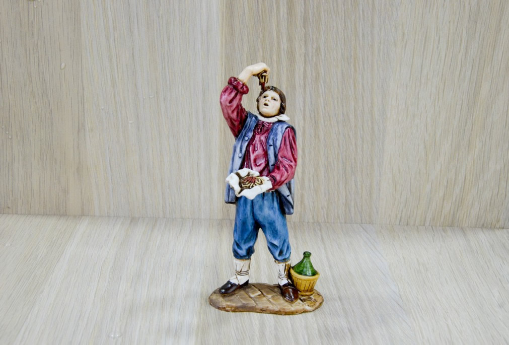 Pastori Landi 1262-01 mangiatore spaghetti statuina presepe 12 cm