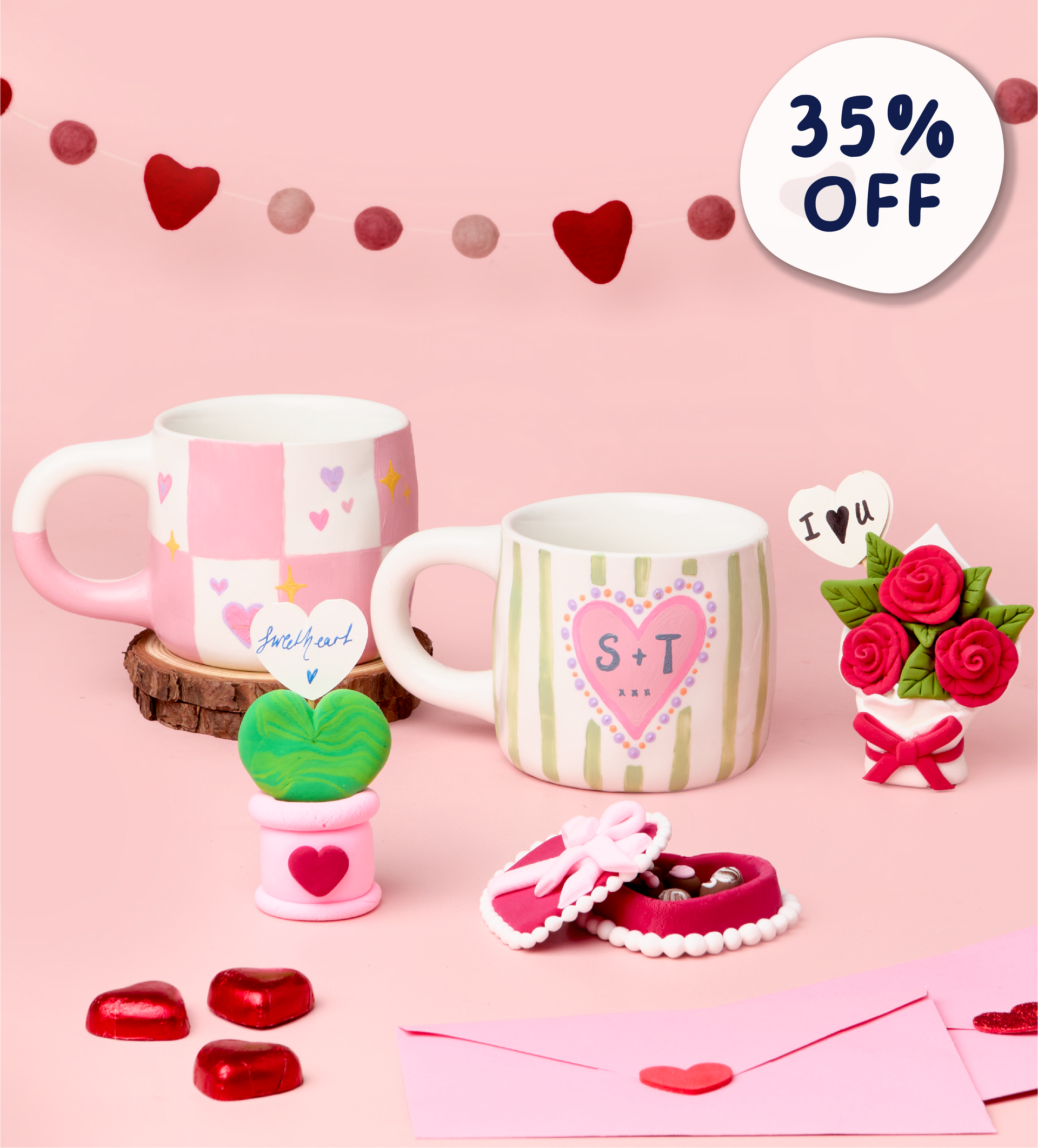 Pott'd Bundles Valentine's Foam Dough & Mug set tazza coppia