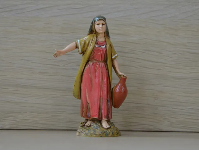 Pastori Landi Donna con Brocca 10 cm statuina presepe resina