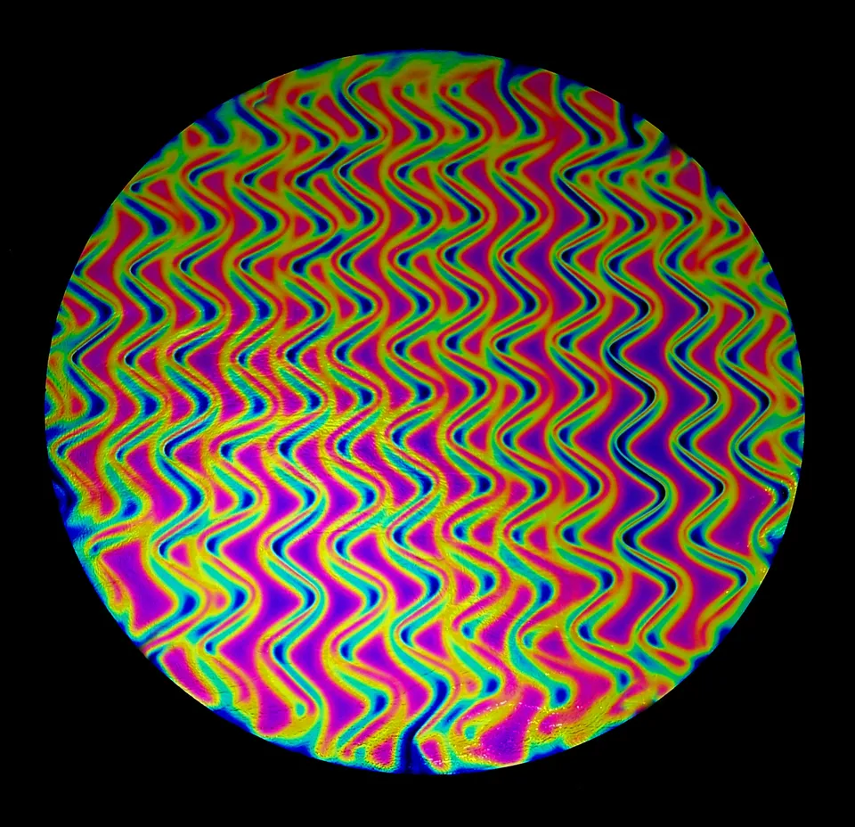 Cbs Twizzle Green Magenta vetro fusione disegno zig zag