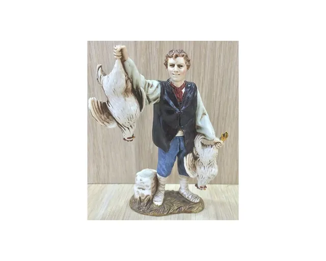 Pastori Landi 1251-07 Pollivendolo pastore resina 12 cm dipinto