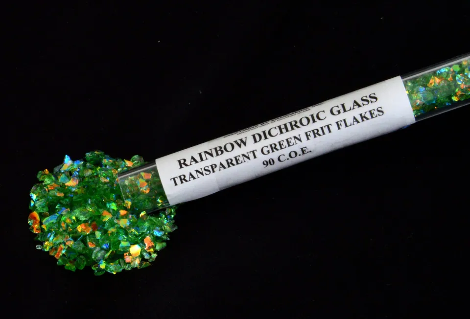 CBS Dichroic Frit Flakes Green frit trasparente 1 oz
