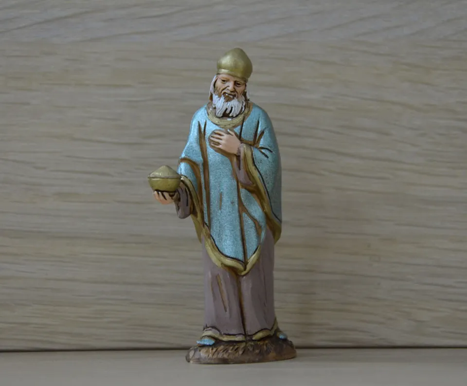 Pastori Landi CS1007 Re Bianco statuina presepe 10 cm resina