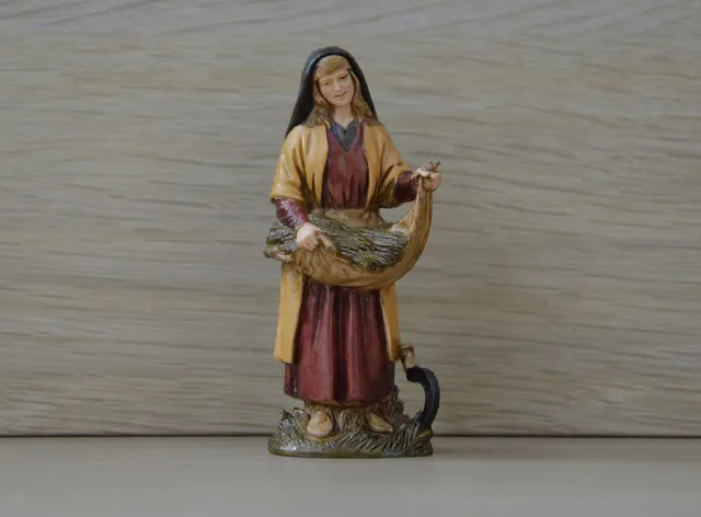 Pastori Landi 0174/1 Donna con Fascine Statuina Presepe 10 cm Resina