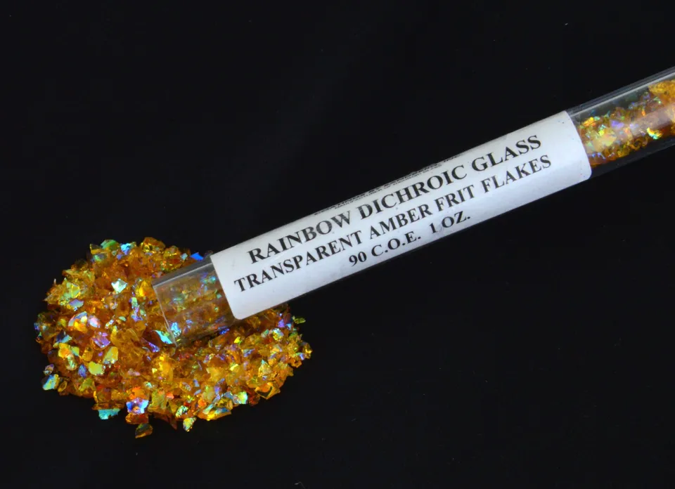 CBS Dichroic Frit Flakes Amber fritta vetro 1 oncia