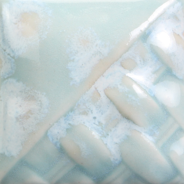 Mayco Foundations Celadon Bloom smalto ceramica verde cristalli