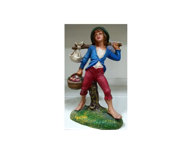 Pastori tipo legno G347 viandante statuina carta pesta 20 cm