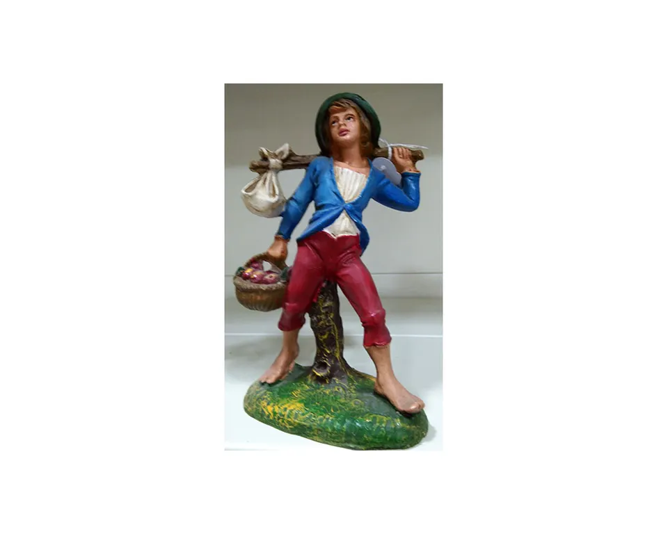 Pastori tipo legno G347 viandante statuina carta pesta 20 cm
