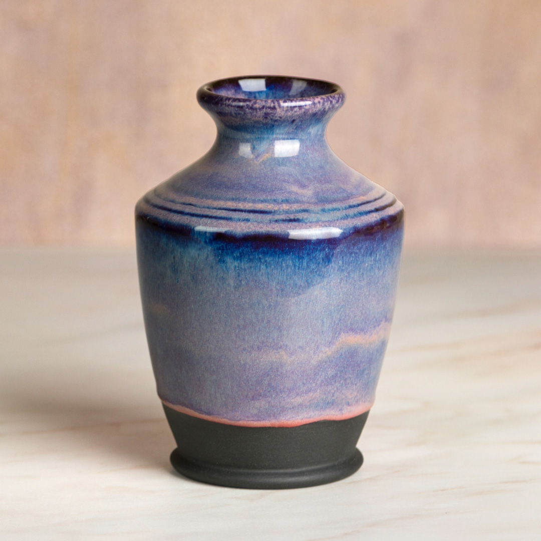 Mayco Stoneware Bisque Ringed Bud Vase vaso bisque anellato