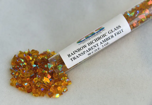 Cbs Dichroic Amber Fritta vetro ambra rainbow coarse 2 once