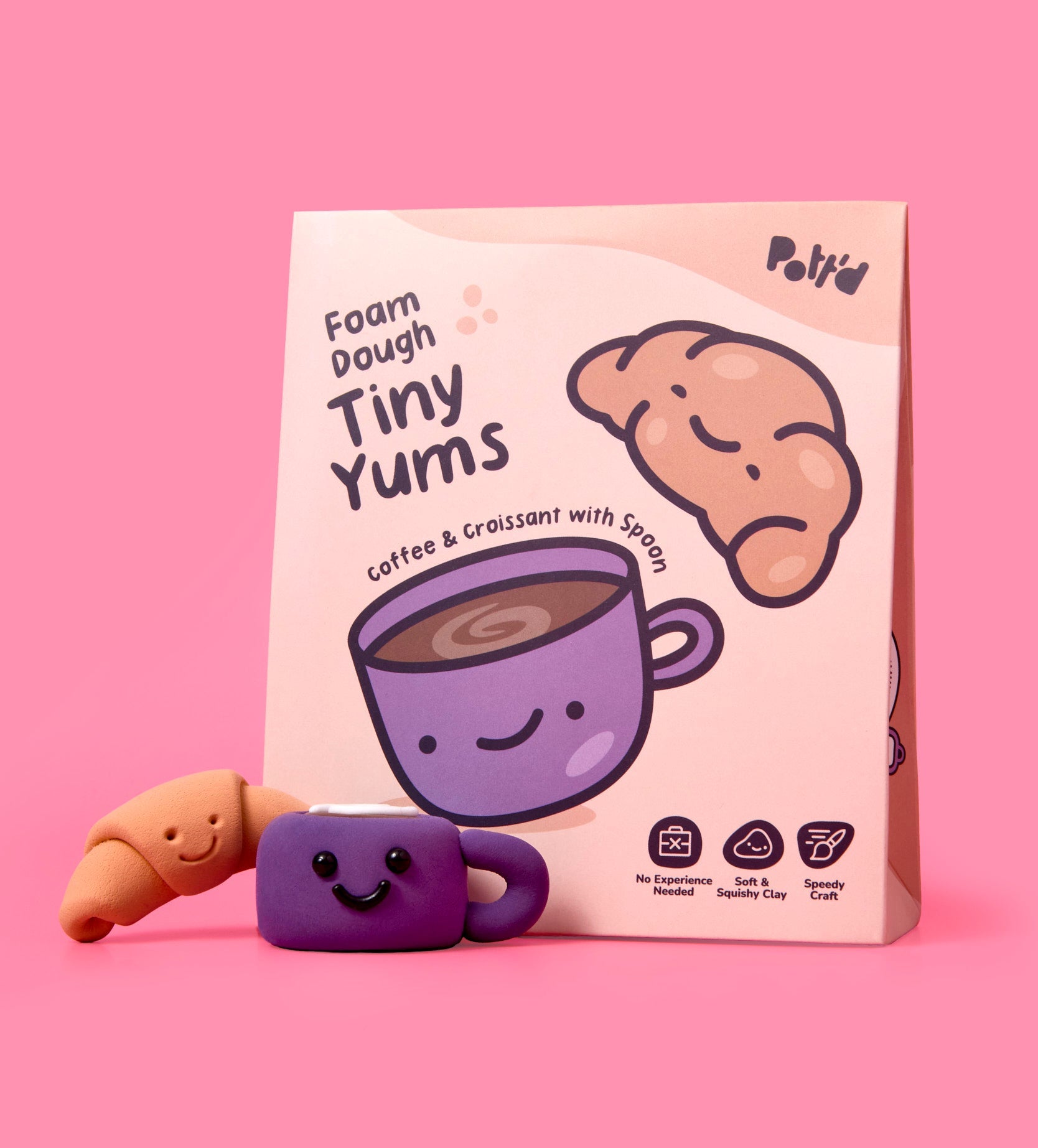 Pott'd Projects Caffè e Croissant Kit Argilla Miniatura