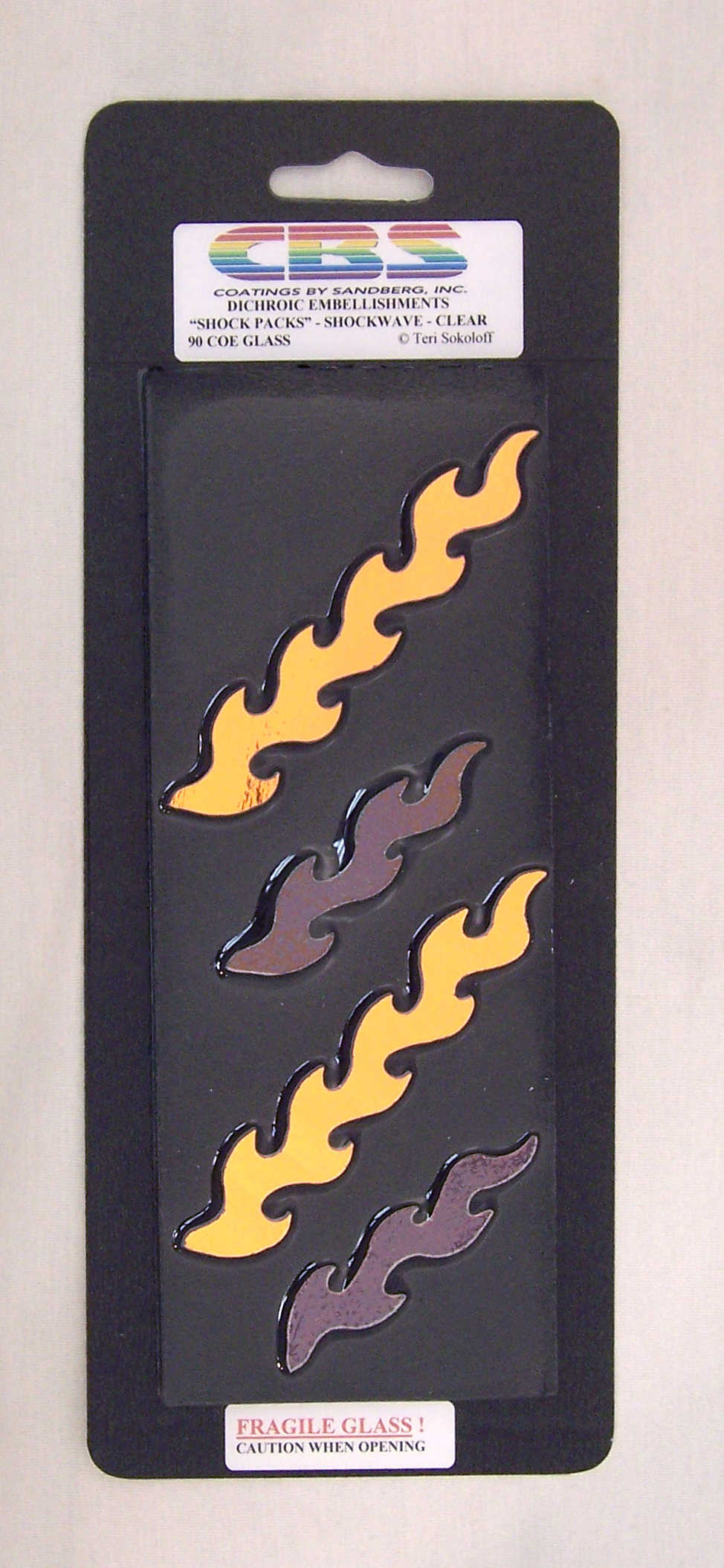 Cbs Dichroic Shockwave decorazioni vetro 90 COE 4 pezzi