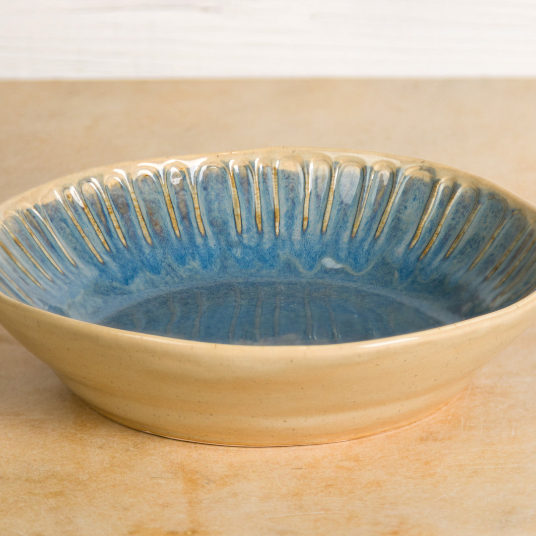 Mayco Stoneware Bisque Fluted Large Bowl ciotola grande