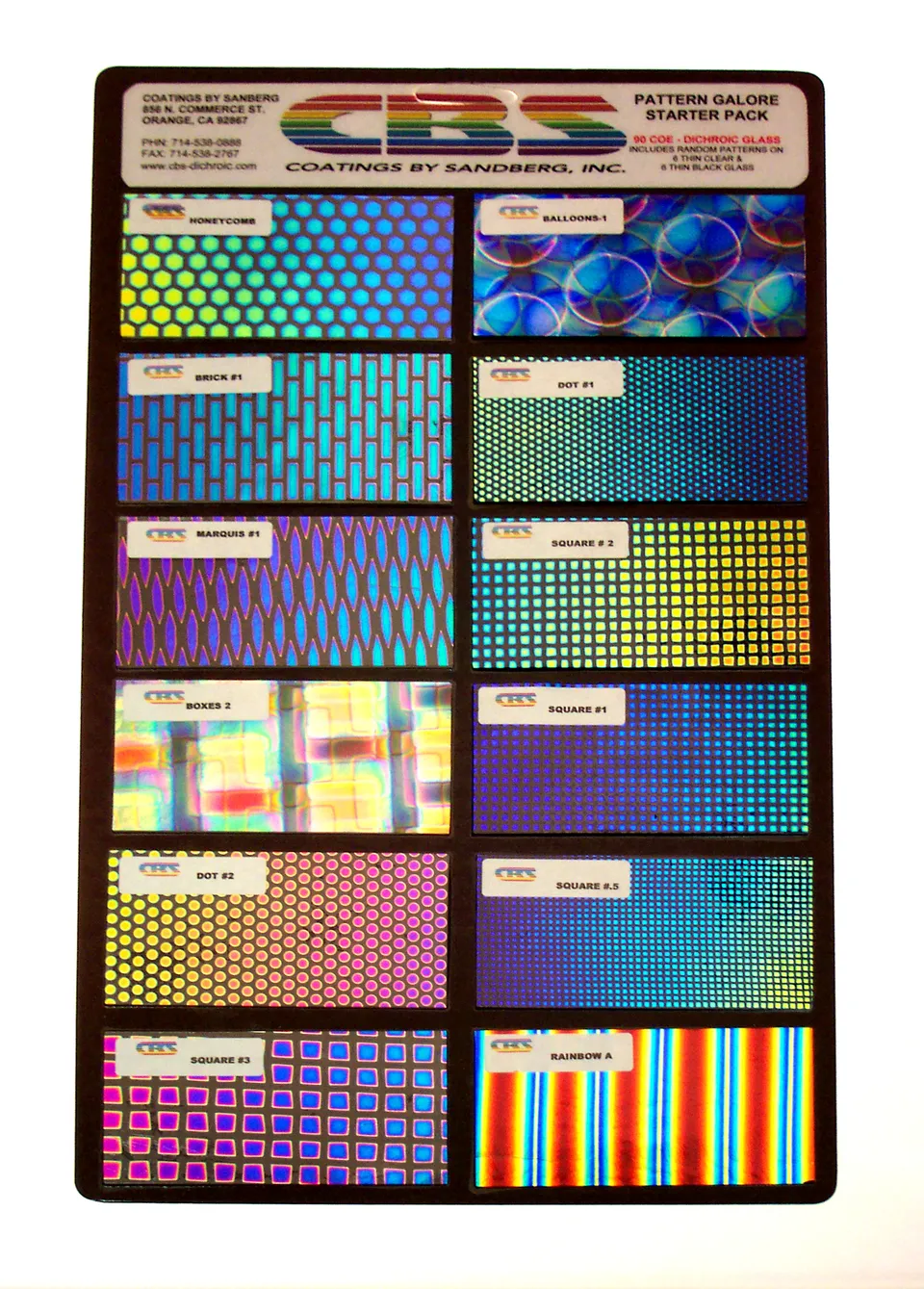 Cbs Sample Sets Patterns Galore kit vetro dicroico 12 pezzi