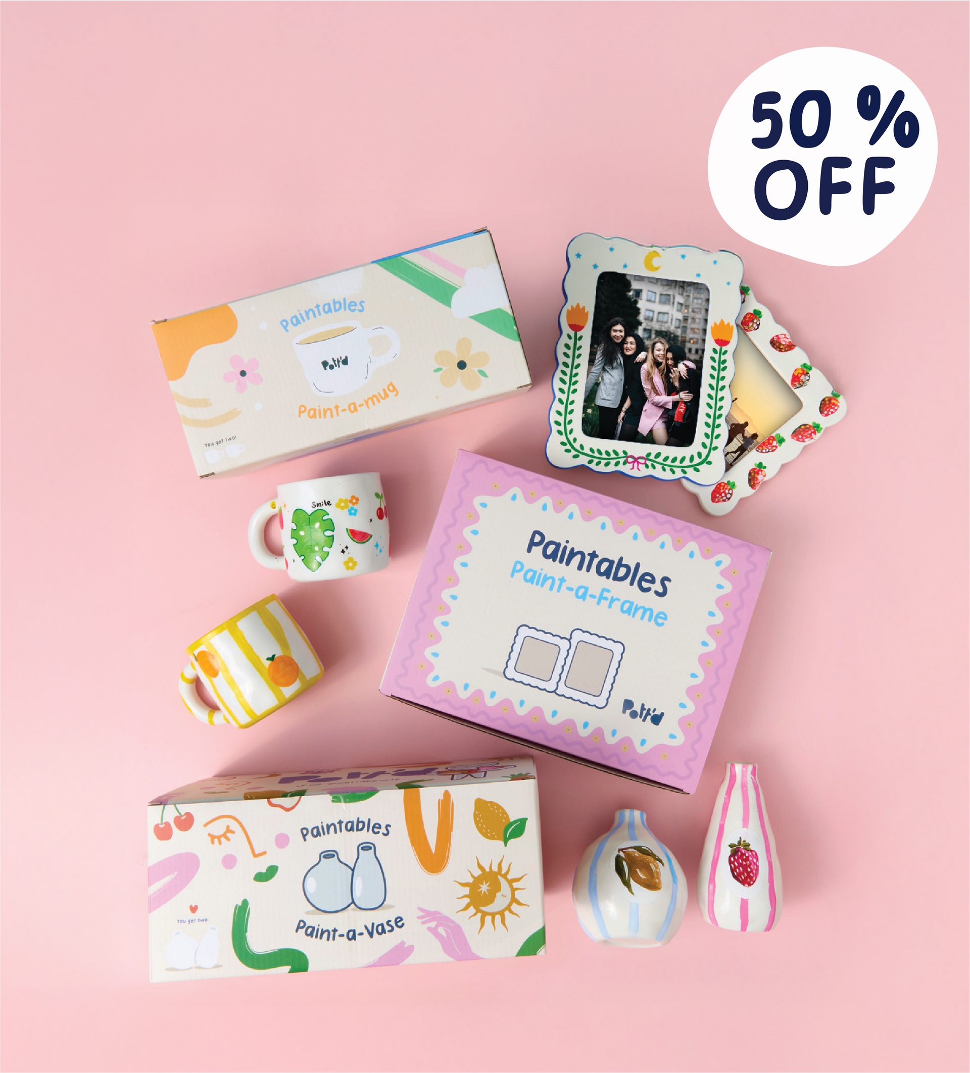 Pott'd Bundles Paintables Mok Lijst Vaas Kit Ceramica