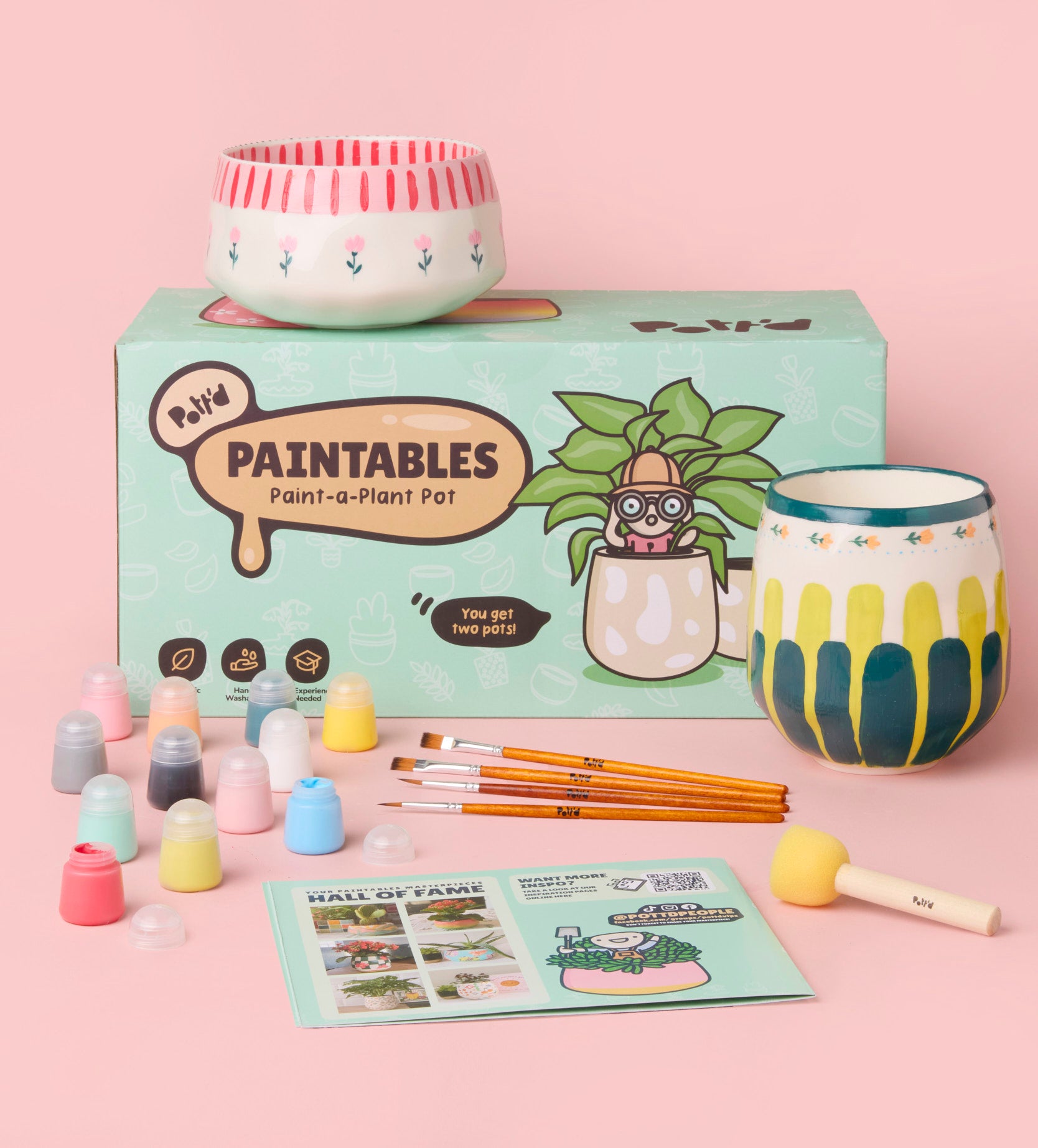 Pott'd Painting Kits Paint-a-Plant Pot x2 kit vasi ceramica