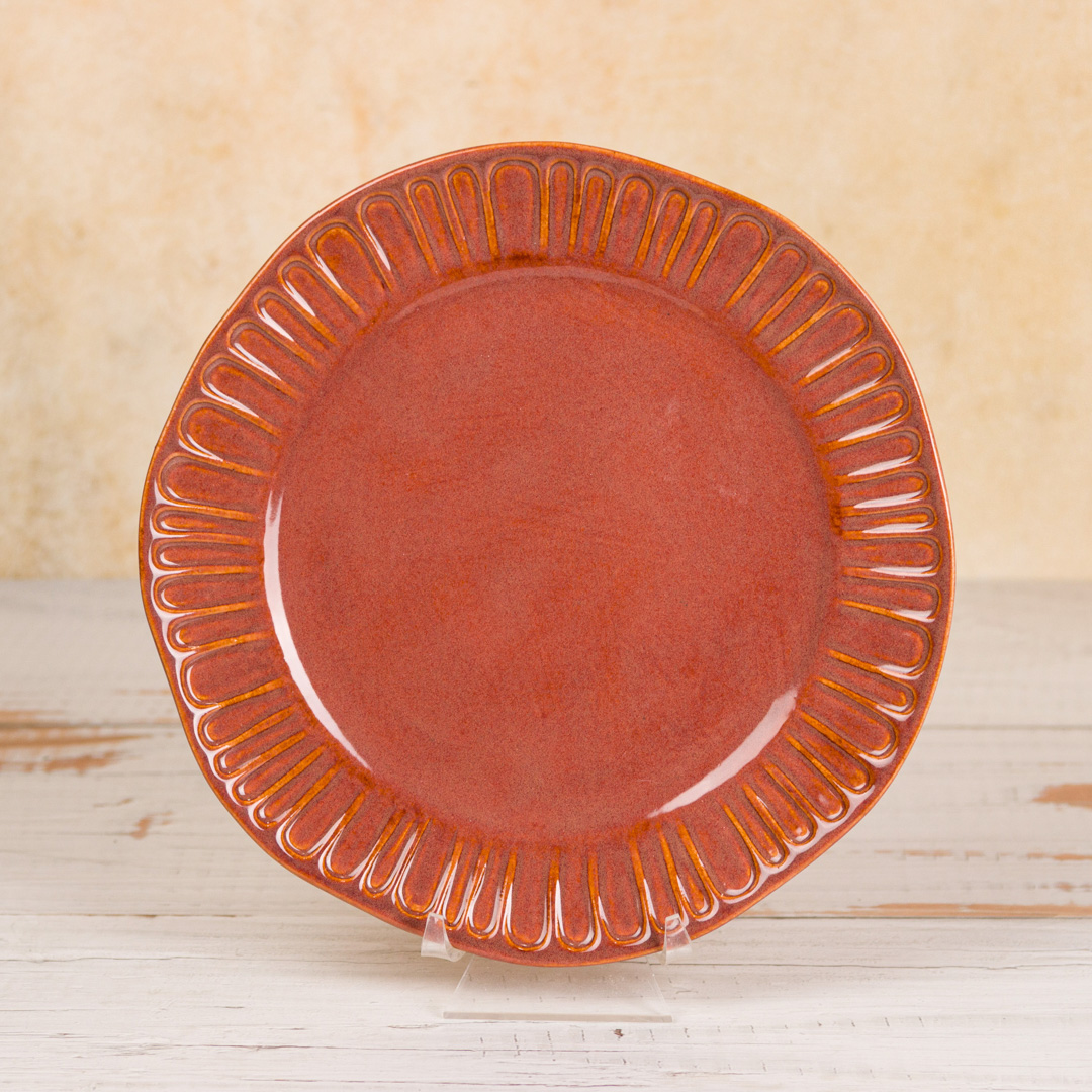 Mayco Stoneware Bisque Fluted Dinner Plate piatto biscotto grande
