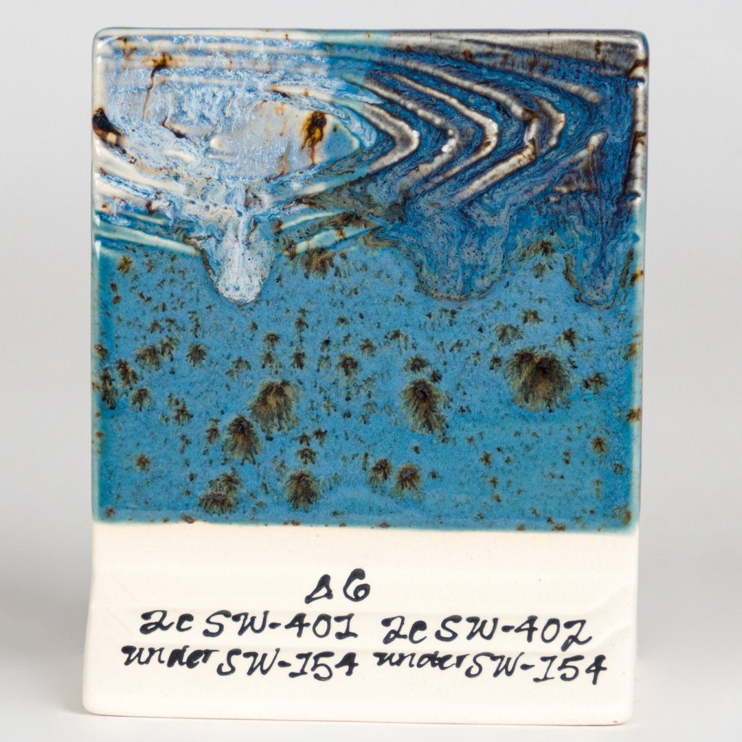 Mayco Foundations Shipwreck smalto stoneware cristalli blu grigio