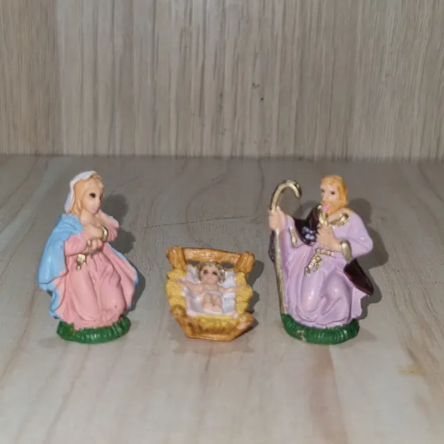 Pastori PVC Euromarchi Natività 3 pz statuine presepe 4 cm