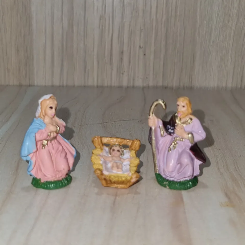Pastori PVC Euromarchi Natività 3 pz statuine presepe 4 cm