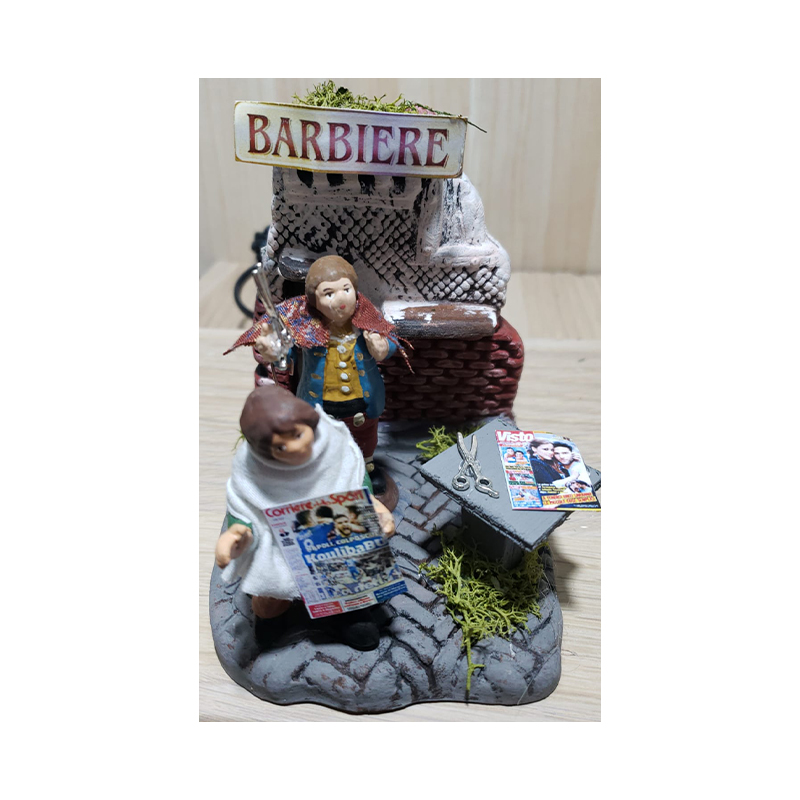Ditta Montanini 84427 Barbiere statuina presepe 7 cm movimento