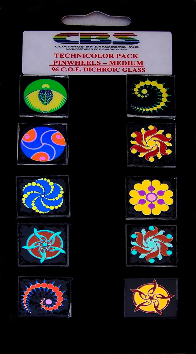 Cbs Technicolor Pinwheels Medium vetro dicroico 10 pezzi