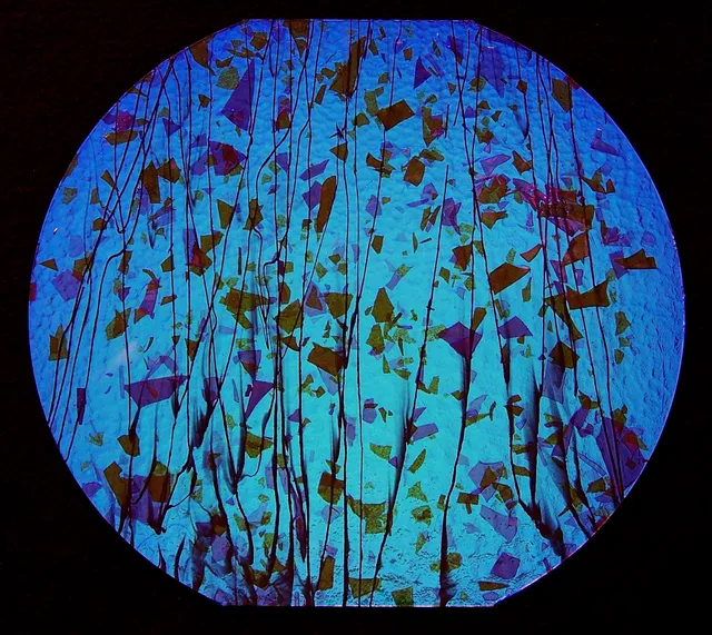 Cbs Specialty Glass vetro dicroico Fracture 4114 Yellow Blue