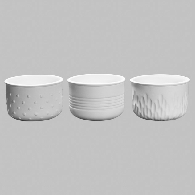 Mayco Earthenware Bisque Textured Planter vaso biscotto 3 decori