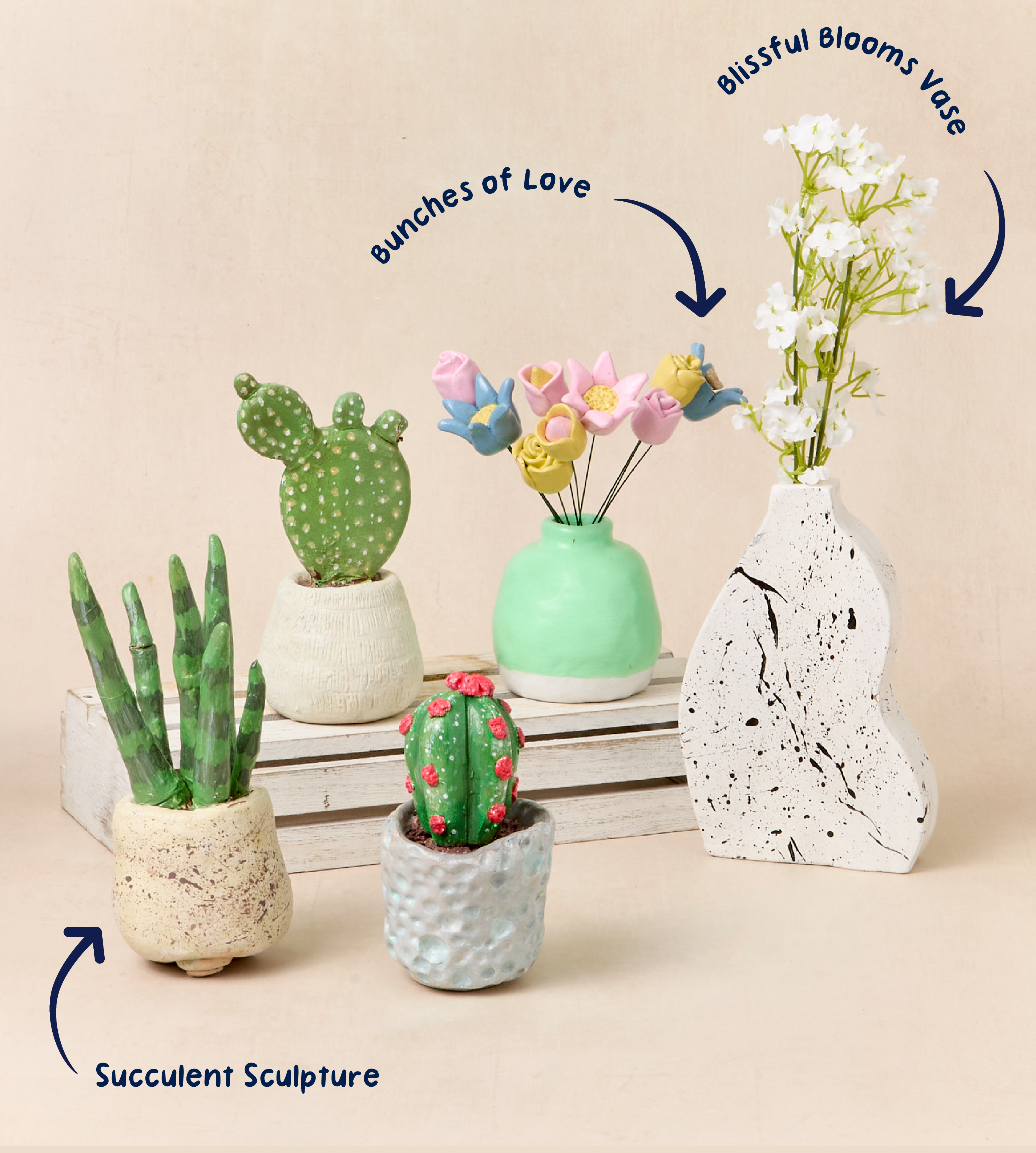 Pott'd Bundles Botanical Home Décor kit ceramica fiori e vasi