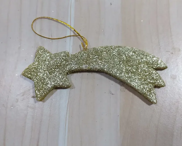 Ditta Montanini Stellari e aureole Stella glitterata piccola oro 12cm presepe