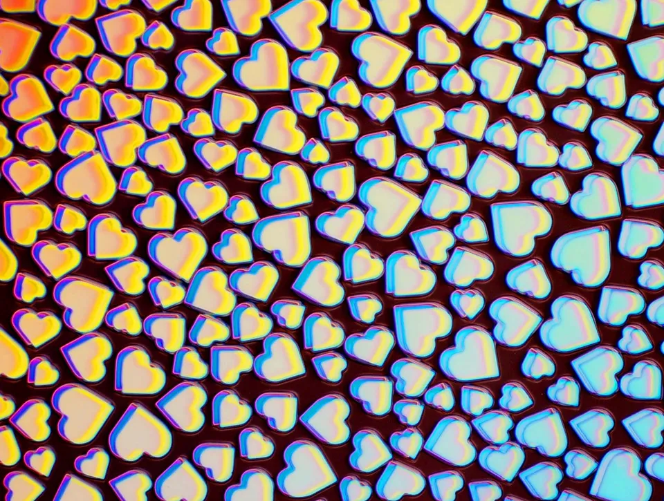 Cbs Borderline Hearts Mixture vetro dicroico quarto foglio cuori