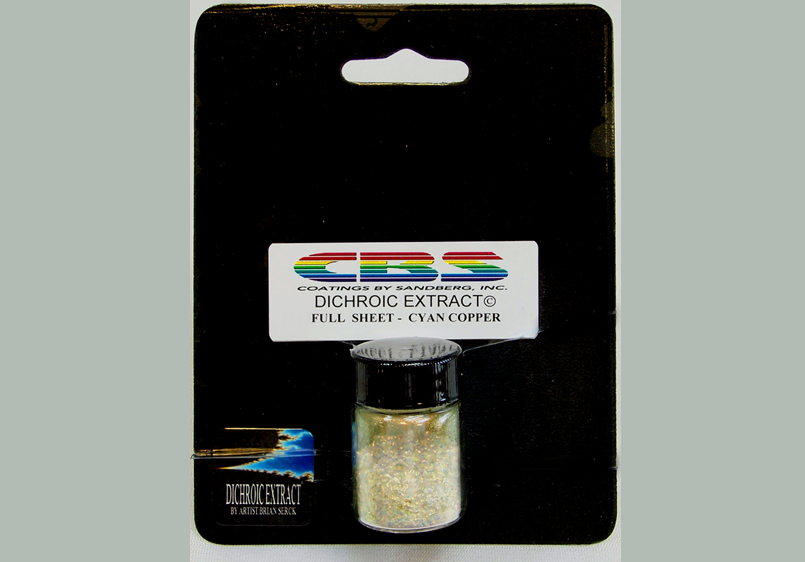 CBS Cyan Copper Dichroic Extract polvere vetro 1 foglio soffiatura