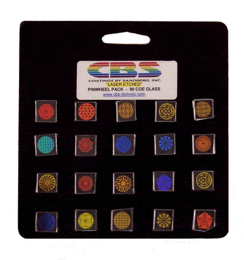 Cbs Dichroic Laser Etched Pinwheels Small vetrini 20 pezzi 96 COE