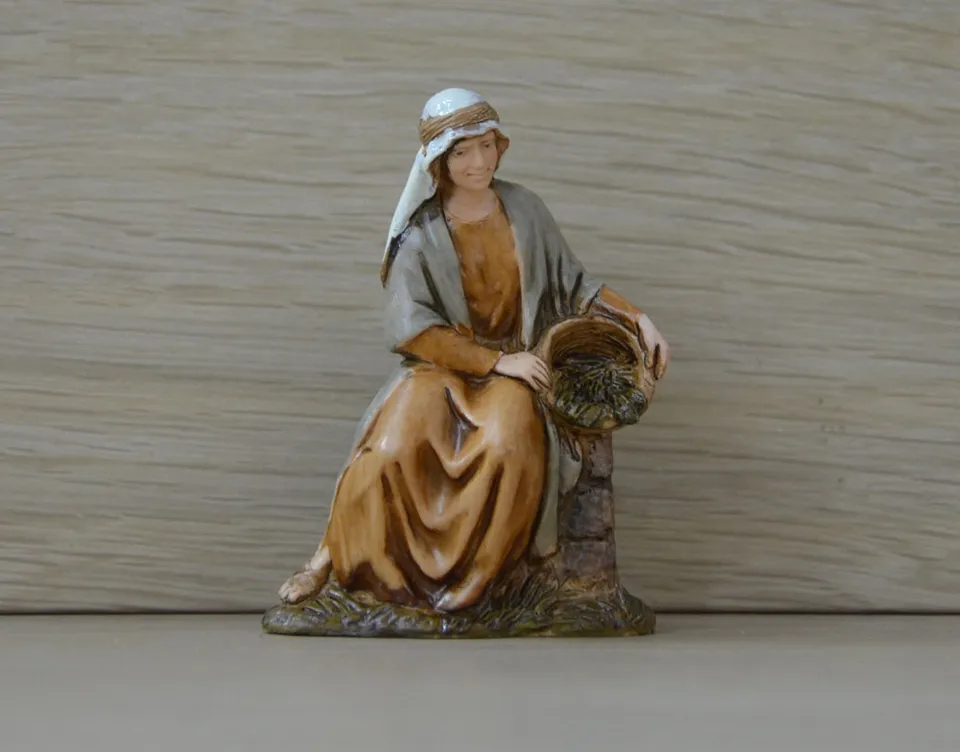 Pastori Landi 0174/2 Donna Seduta statuina presepe 10 cm