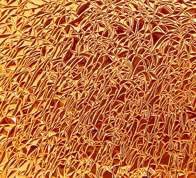 Cbs Dichroic Crinklized Cyan Red vetro tondo fusione