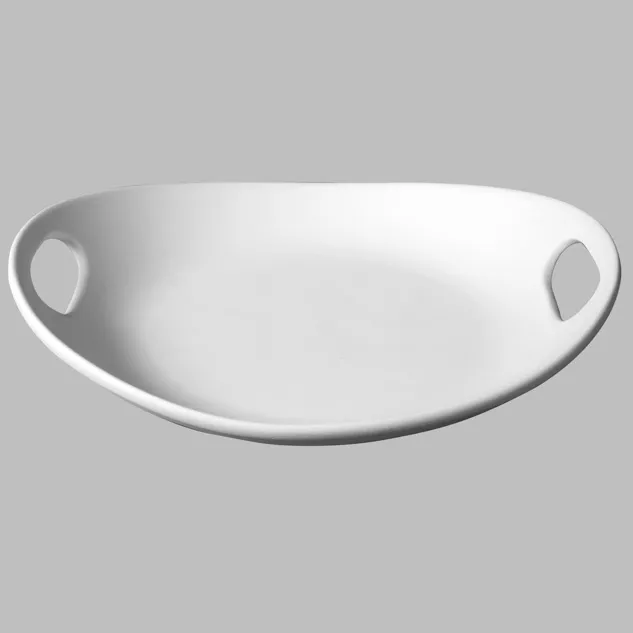 Mayco Earthenware Bisque Handled Platter piatto con manici