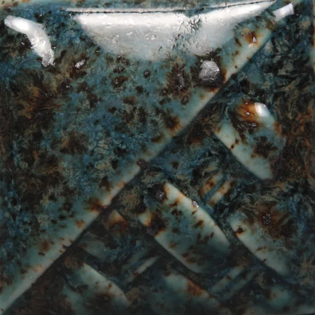 Mayco Foundations Shipwreck smalto stoneware cristalli blu grigio
